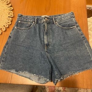 Everlane A-Line Denim Short - Medium Indigo High-Waisted